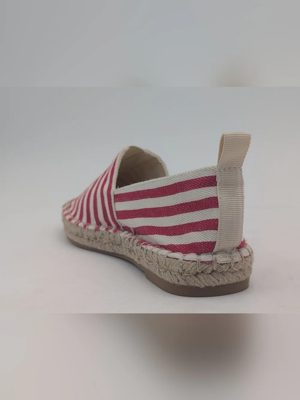 Brand-New Xappeal Maisie Sz 6M Red & White Natural Jute Espadtille With Pull-Tab